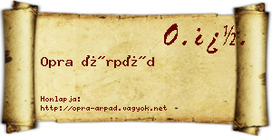 Opra Árpád névjegykártya