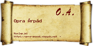 Opra Árpád névjegykártya